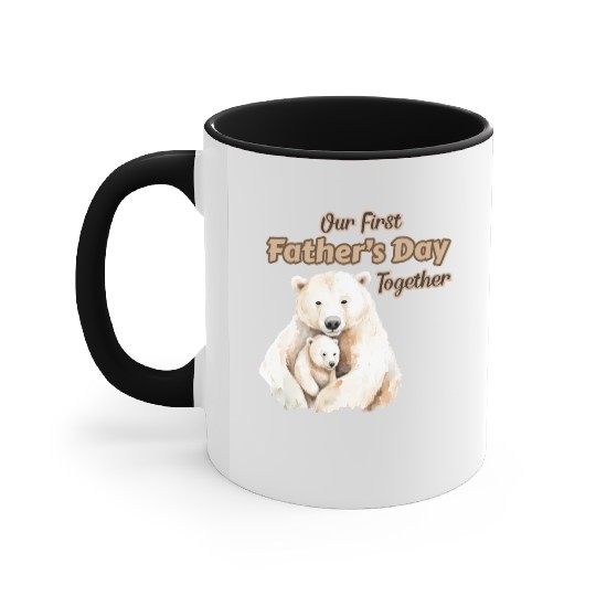 Our First Father's Day Together - Polar Bear Accent Mugs
