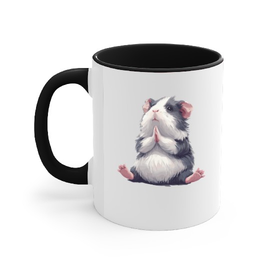 Prayerful Guinea Pig Animal Zen Accent Mugs