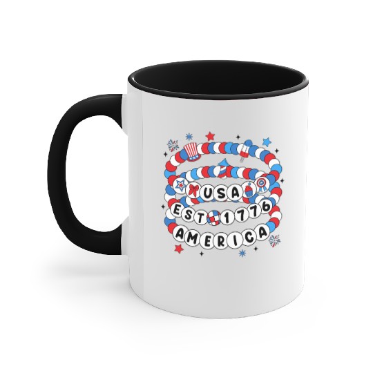 USA Era Bracelet 4th of July Accent Mugs