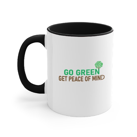 Peaceful Green Tree Logo for Eco Apparel Accent Mugs