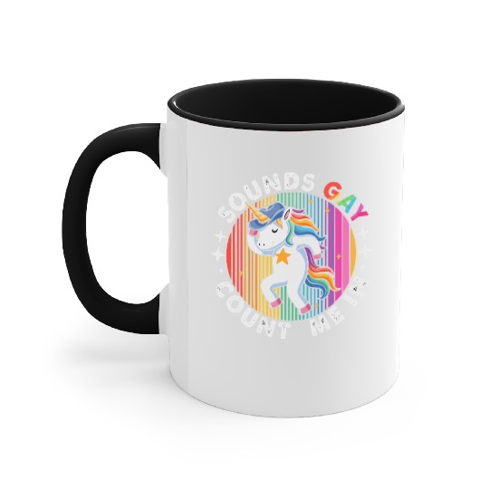Dancing Unicorn Cowboy Hat Accent Mugs
