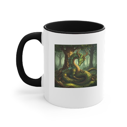 Enchanted Forest Serpent Design Accent Mugs