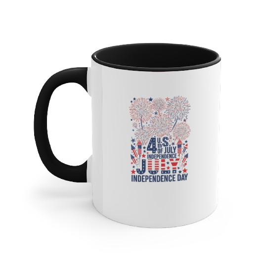 US independance day fireworks square design Accent Mugs