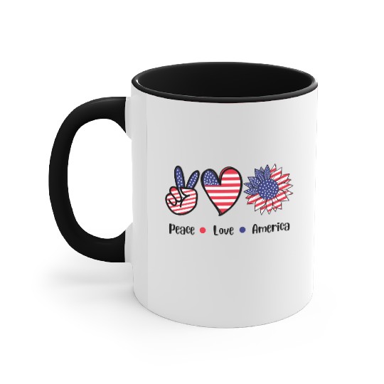 Peace Love America Accent Mugs