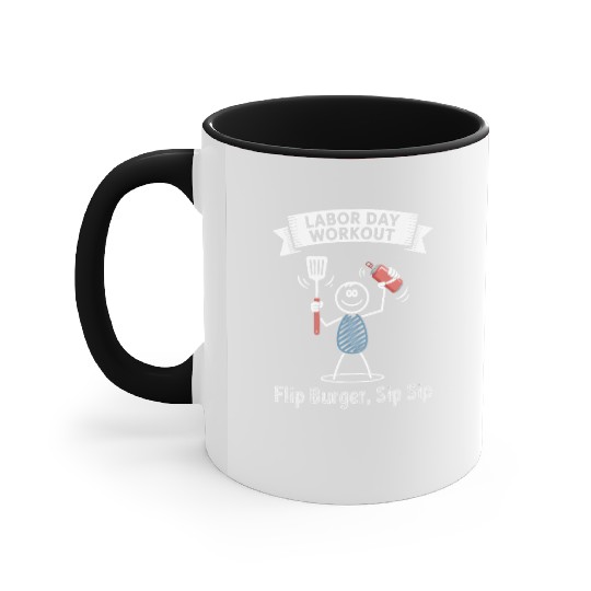 Workout Reps of Flip Burger Sip Sip Labor Day Accent Mugs