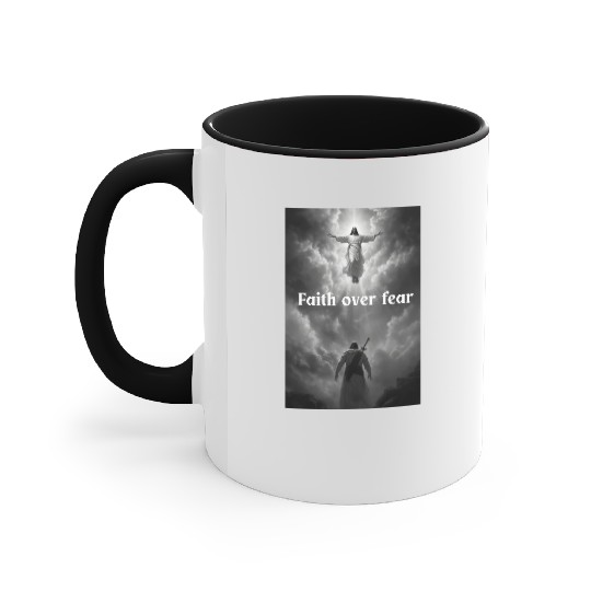 Faith over fear Accent Mugs