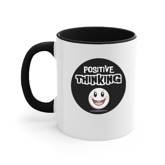 Smiling Character Positive Thinking Design Accent Mugs