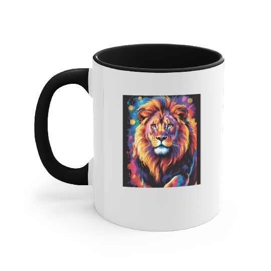 Pride and Power – Majestic Rainbow Lion Head Accent Mugs
