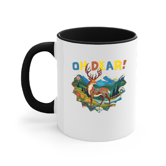 Oh-Dear-Wanderlust-Deer-in-Jungle-Tibetan-Folk-Art Accent Mugs