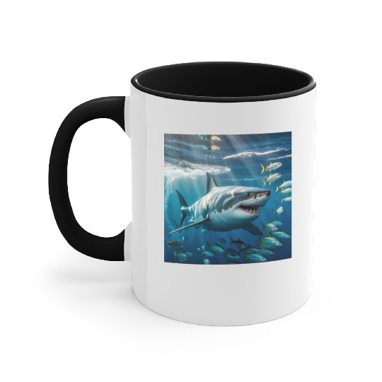 A shark Accent Mugs