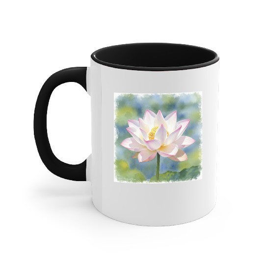 Serene Water Lily Floral Print Accent Mugs