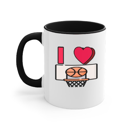 I LOVE BASKETBALL #2 Accent Mugs