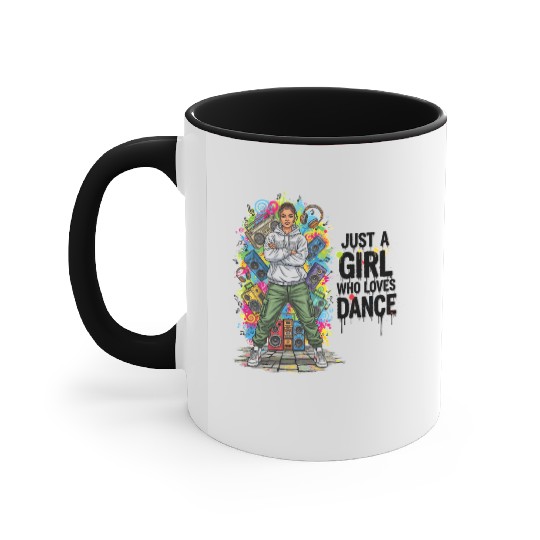 Empowered Girl with Dance Music Vibe Accent Mugs