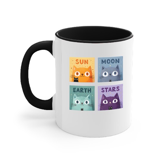 Funny Cat Accent Mugs | Retro Cat Meme Accent Mugs