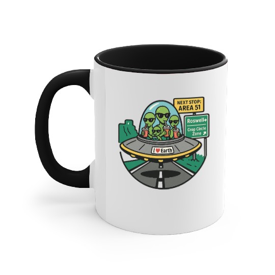 Alien road trip Accent Mugs
