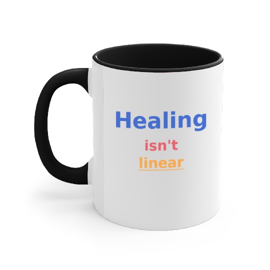 Healing Isn't Linear – Mental Health Awareness  Accent Mugs