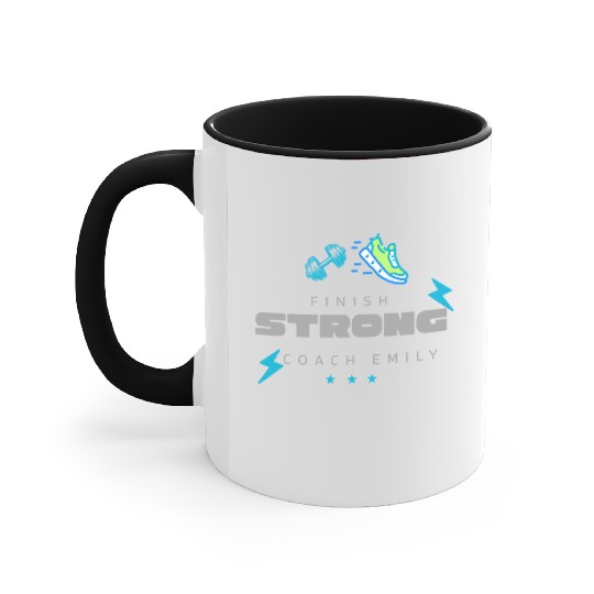 FINISH STRONG Coach Emily Accent Mugs
