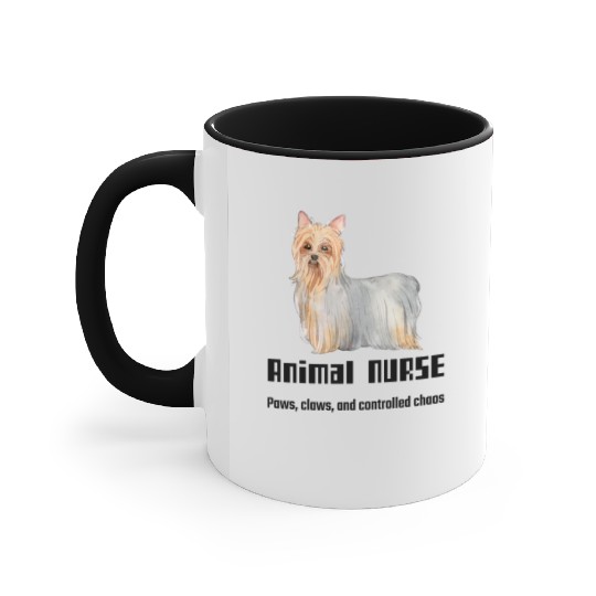 Elegant Yorkshire Terrier Illustration Accent Mugs