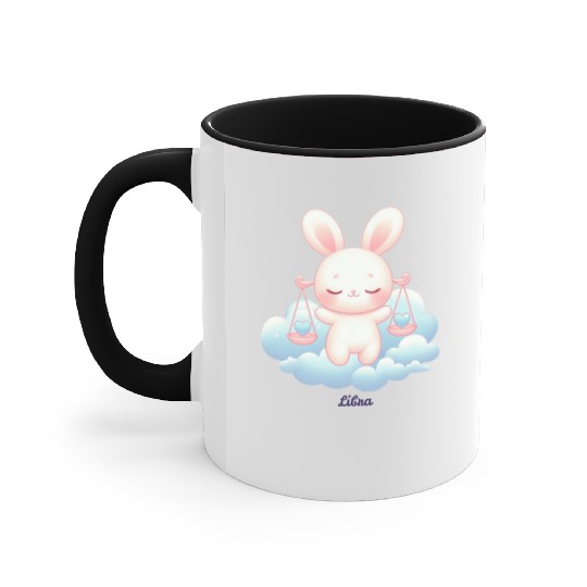 Sweet Bunny Libra Illustration Accent Mugs