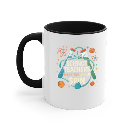 Science Teacher Galaxy – Make the World Spin Accent Mugs