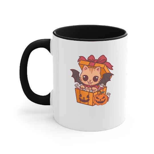 Halloween Cat with Potion Gift Box Accent Mugs