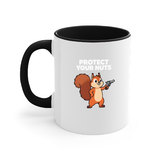 Protect Your Nut Squirrel Illustration Accent Mugs
