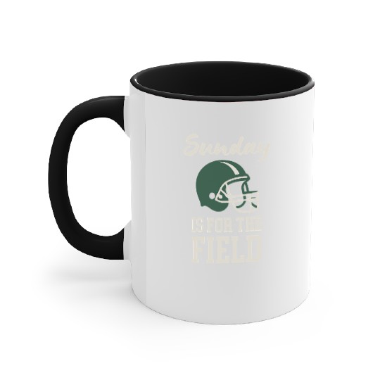 Sunday Football Field Design Accent Mugs