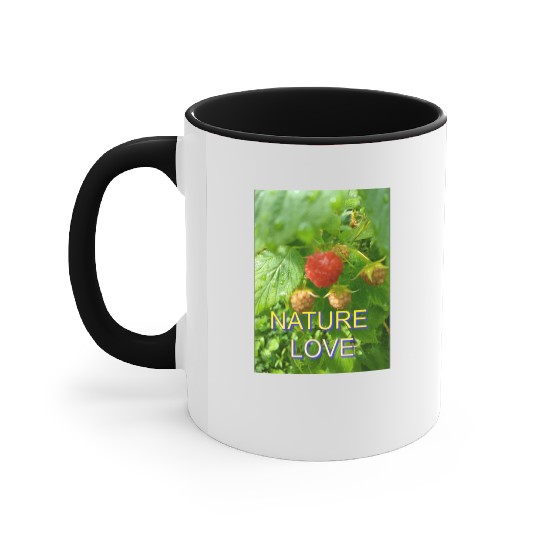 Vivid Raspberry and Greenery Nature Design Accent Mugs