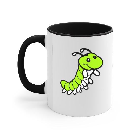 Caterpillar sweet little happy smile cute friendly Accent Mugs