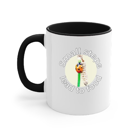 Small Steps – Ladybug White Text Accent Mugs