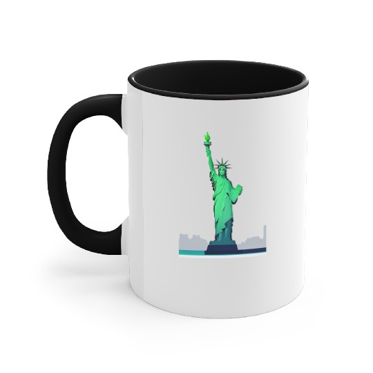 Modern Minimal Statue of Liberty – New York Icon Accent Mugs