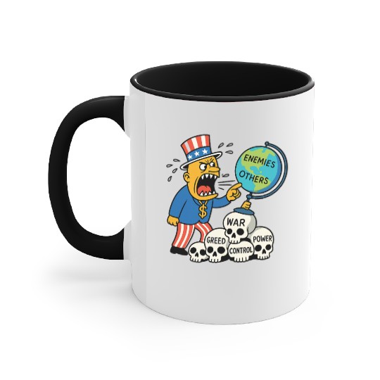 Angry Uncle America Confronts Global Enemies Accent Mugs