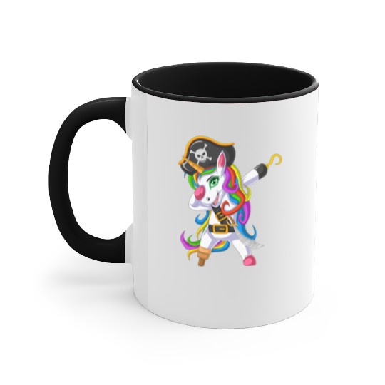 Rainbow Pirate Unicorn Pirate Costume Design Accent Mugs