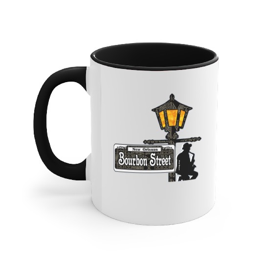 Bourbon Street Saxophonist  Accent Mugs