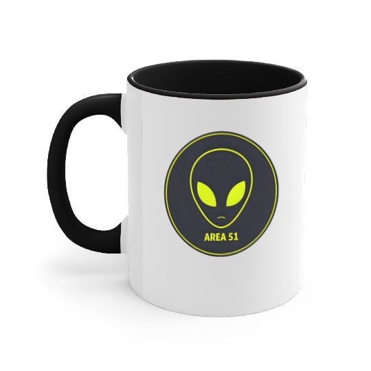 Area 51 Alien Logo Accent Mugs