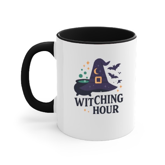 Witching Hour Night Scene Design Accent Mugs
