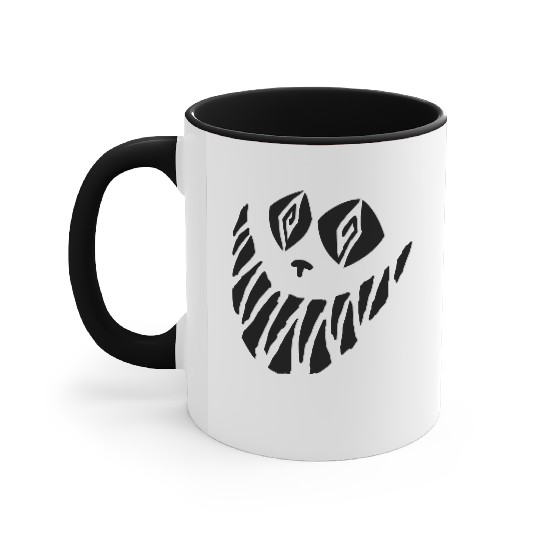 Crazy Cheshire Cat Face Accent Mugs