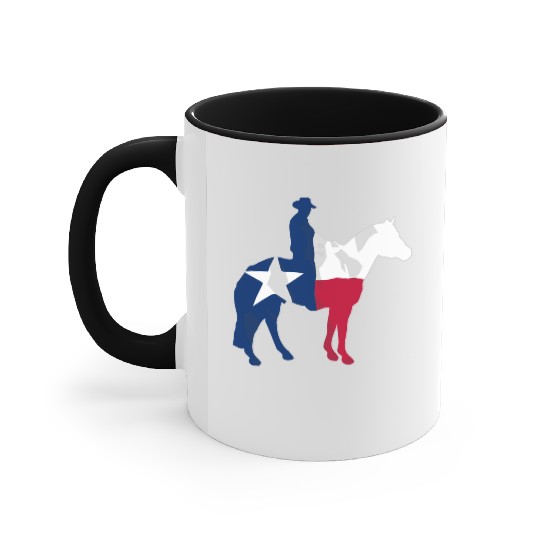 Texas Cowboy Flag Accent Mugs