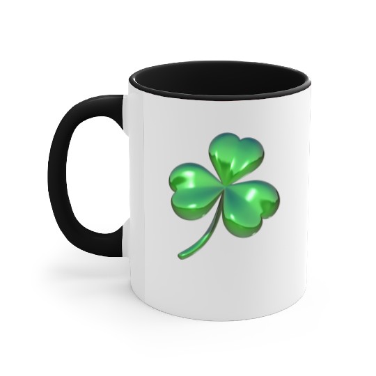 3D Shamrock Accent Mugs