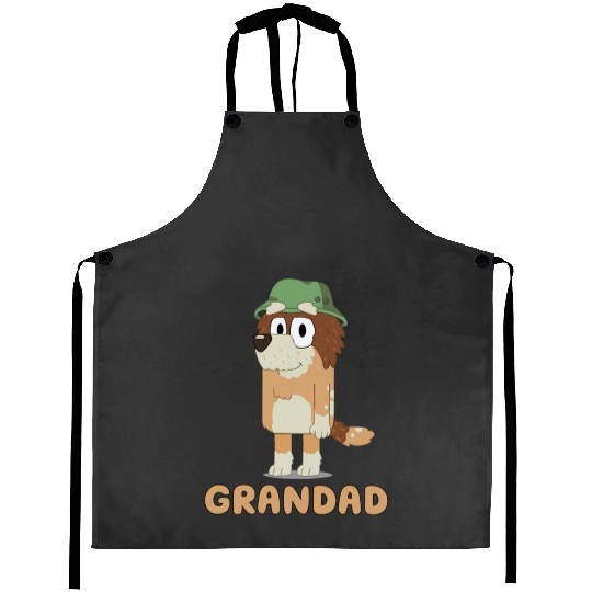 Custom BlueyDad Grandad Papa Grandfather Dog Family Disney Junior Matching Disney World Family Gift Aprons