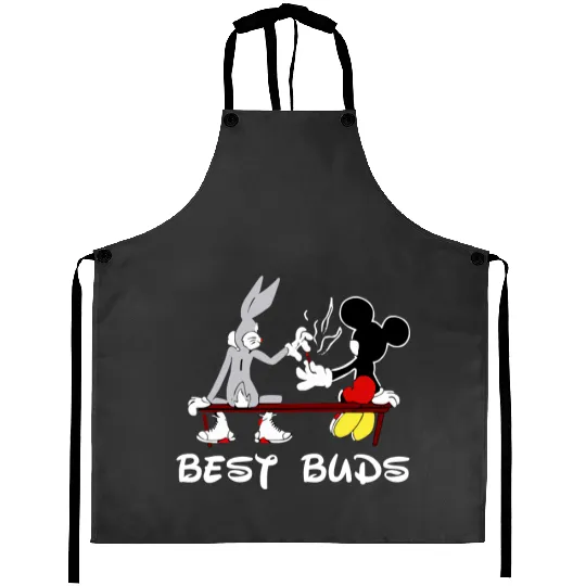 Bugs Bunny and Mickey Mouse Besst Buds, Funny Disney Looneys Tunes Aprons