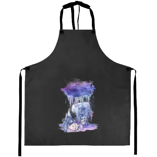 Disney Winnie The Pooh Cute Eeyore Watercolor Rain Cloud Aprons