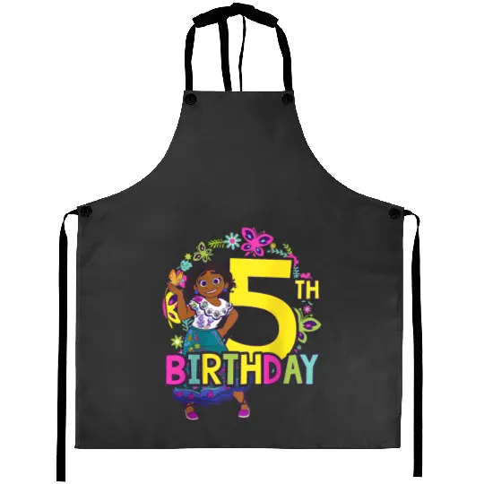 Disney Encanto Maribel 5th Birthday Smile Floral Portrait Raglan Baseball Aprons