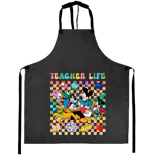 Disney Teacher Life Aprons, Retro Disney Teacher Aprons