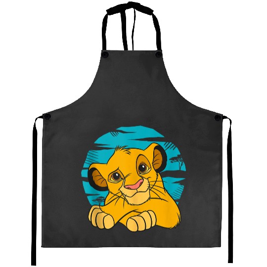 Disney The Lion King Young Simba Resting Blue 90s Aprons