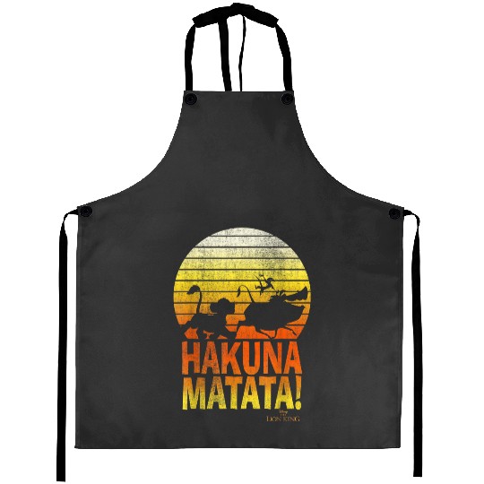 Discover Disney Lion King Hakuna Matata Retro Distressed Group Shot Aprons