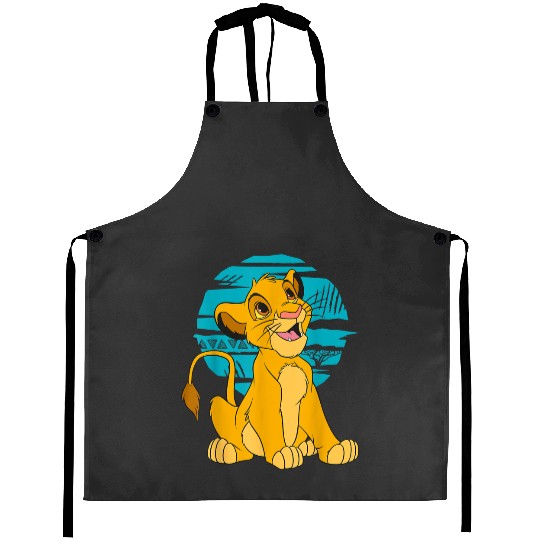 Disney The Lion King Young Simba Happy Blue Retro Aprons