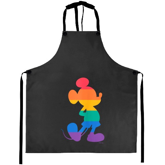 Disney Mickey Mouse Pride Classic Pose Rainbow Icon Fill Aprons