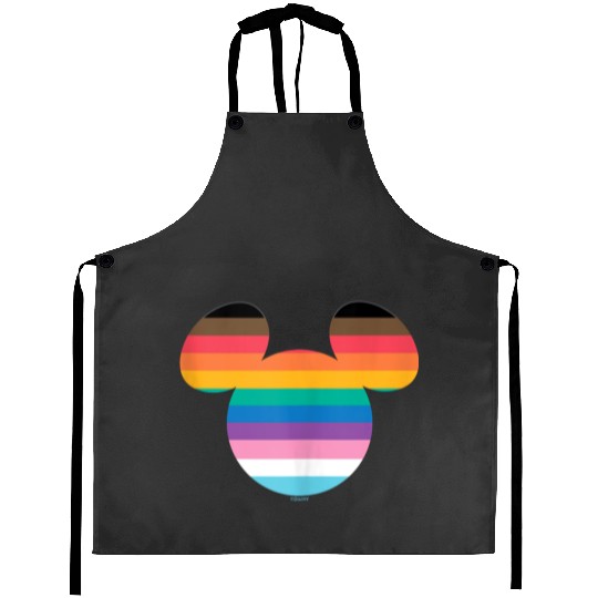Disney Mickey Mouse Pride Inclusive Rainbow Head Icon Fill Aprons