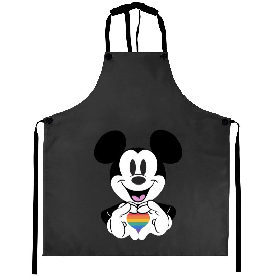 Disney Mickey Friends Pride Rainbow Heart Icon Portrait Aprons